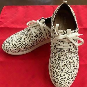 TOMS Cheetah Print Canvas Lace Up Sneakers